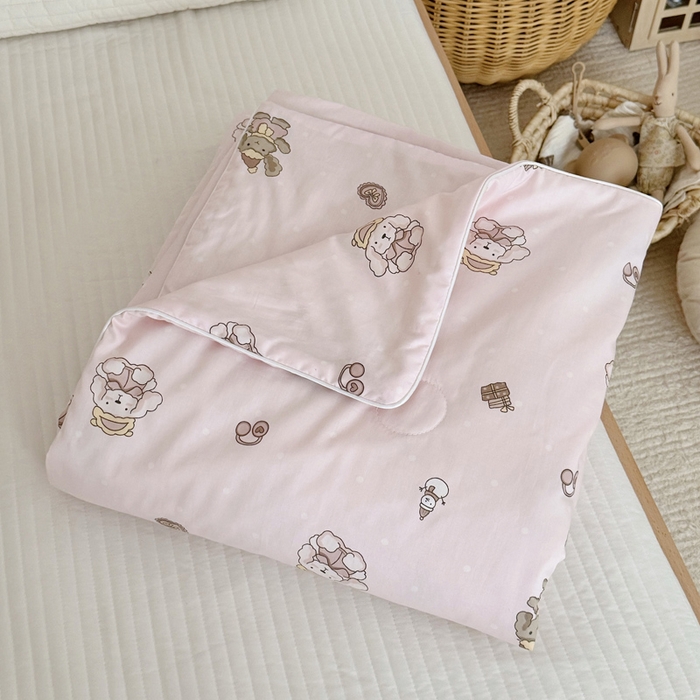 91家纺网 家纺一手货源 找家纺 BOSS 2025新款天丝棉大豆夏凉被夏被空调被儿童盖毯 布偶熊粉