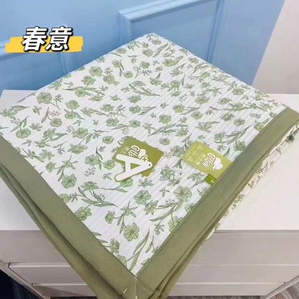 希朵 2023新款A类麻小棉小碎花单床盖夏被空调被盖毯