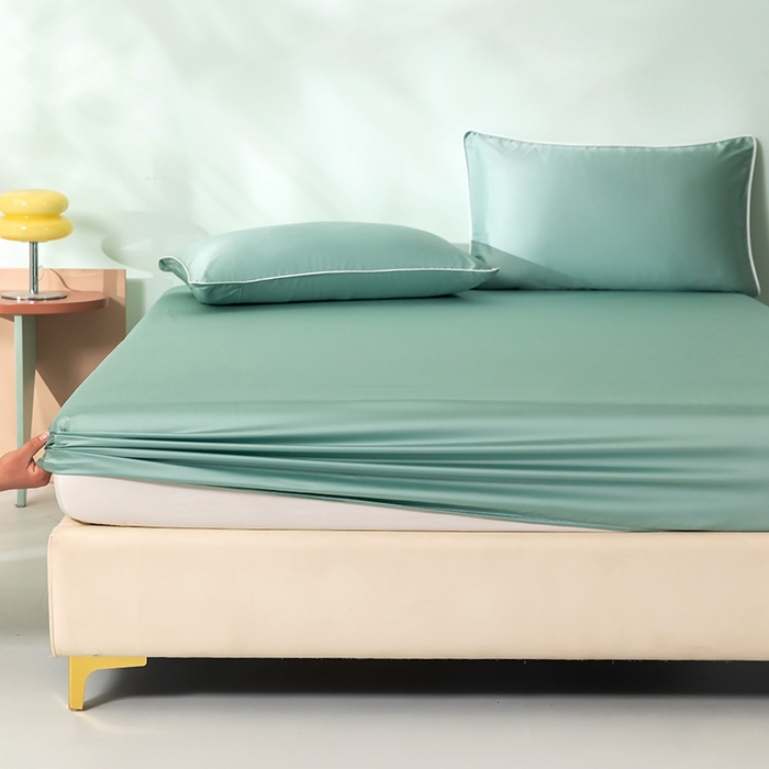 91家纺网 家纺一手货源 找家纺 百寐  2025新款素色纯色100s兰精天丝床单床笠 床笠-芬兰