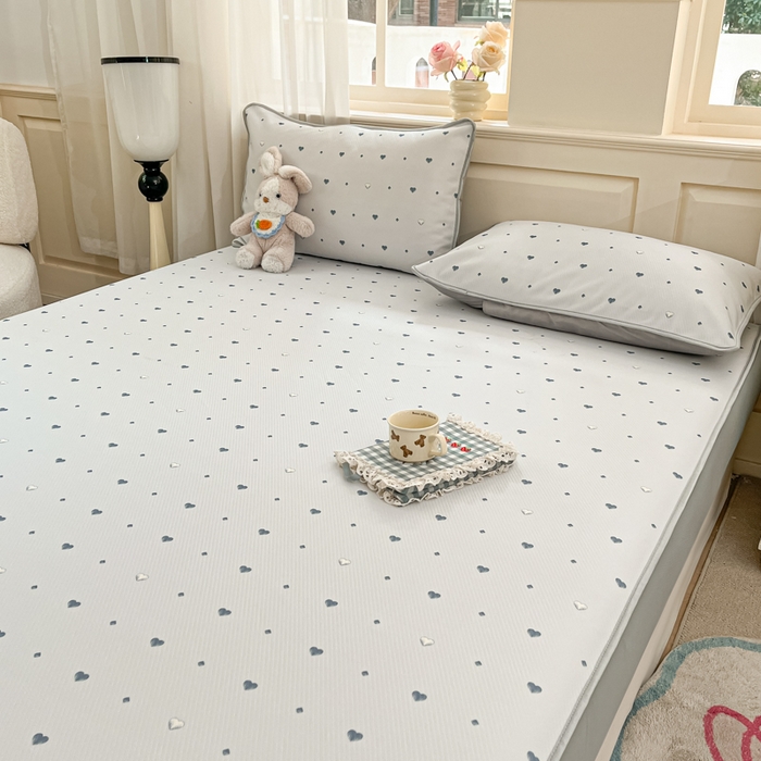 91家纺网 家纺一手货源 找家纺 星座家纺 2025新款斜纹提花凉感丝凉席床笠款三件套 床笠-小幸运