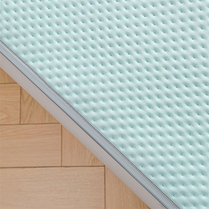 91家纺网 家纺一手货源 找家纺 慕木2025新款A类凉感丝小冰熊云母冰丝凉席床笠夏被系列  小冰熊-天空蓝