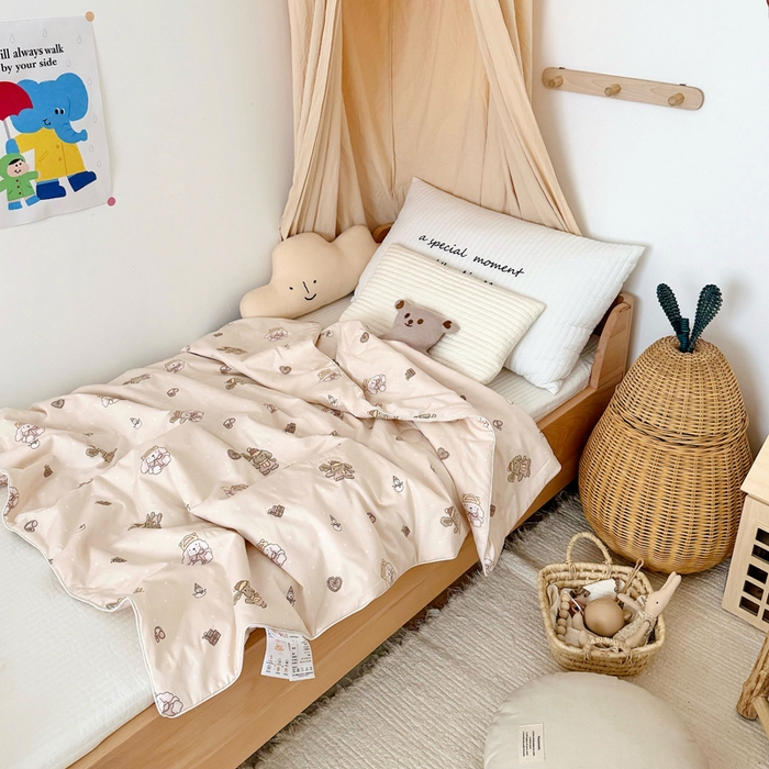 91家纺网 家纺一手货源 找家纺 BOSS 2025新款天丝棉大豆夏凉被夏被空调被儿童盖毯 布偶熊米