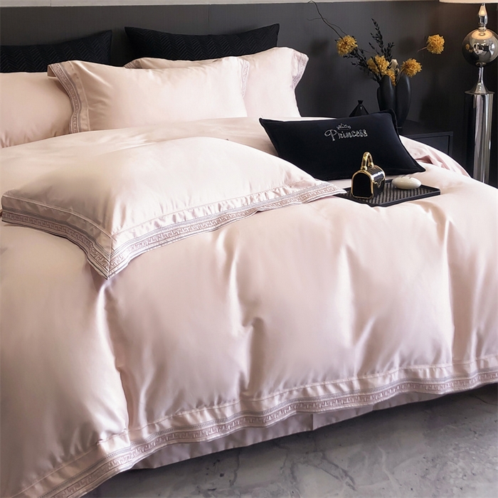 91家纺网 家纺一手货源 找家纺 2025新款全棉长绒棉刺绣四件套-迷宫 迷宫-粉