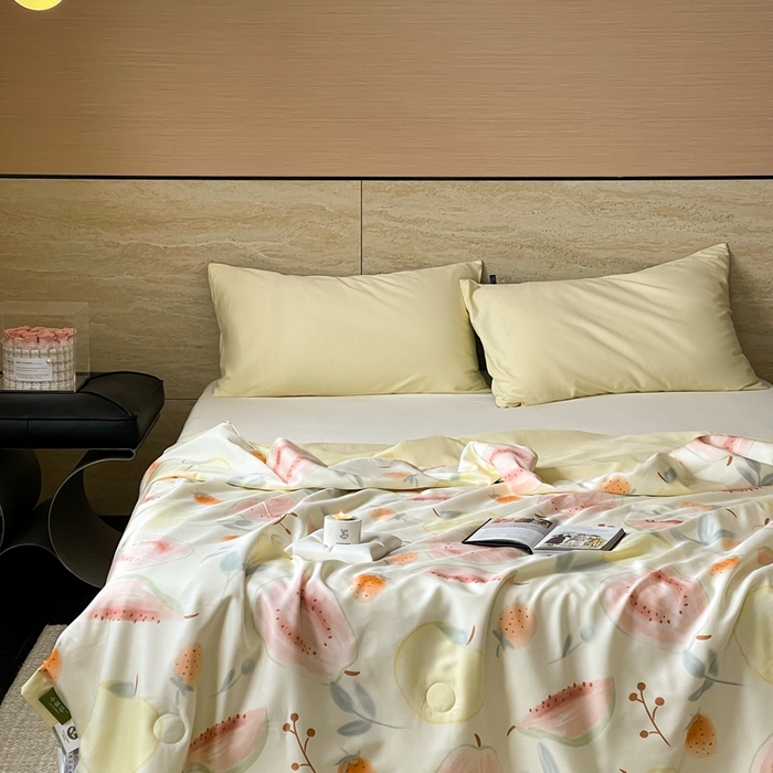 91家纺网 家纺一手货源 找家纺 顾里2025新款天丝莱赛尔夏被 芭乐玉