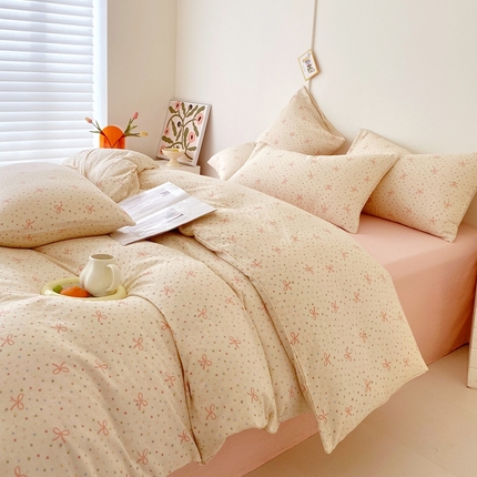 91家纺网 家纺一手货源 找家纺 （总）于果 2025新款全棉双层纱四件套第四批