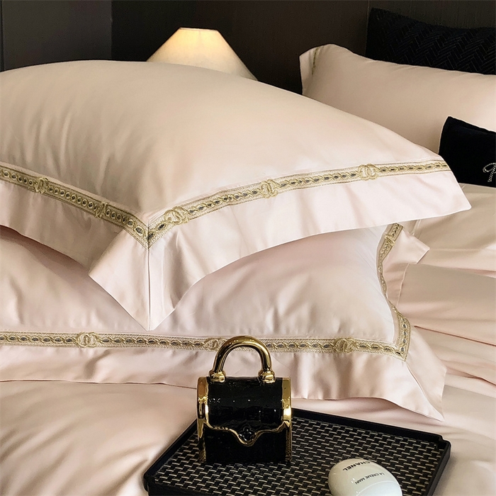 91家纺网 家纺一手货源 找家纺 2025新款全棉长绒棉刺绣四件套-慕研 慕研-粉玉