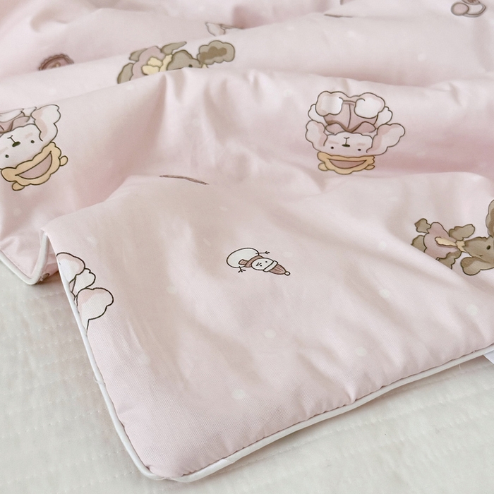 91家纺网 家纺一手货源 找家纺 BOSS 2025新款天丝棉大豆夏凉被夏被空调被儿童盖毯 布偶熊粉