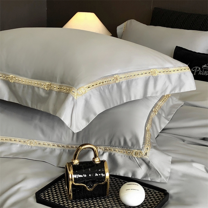 91家纺网 家纺一手货源 找家纺 2025新款全棉长绒棉刺绣四件套-慕研 慕研-灰