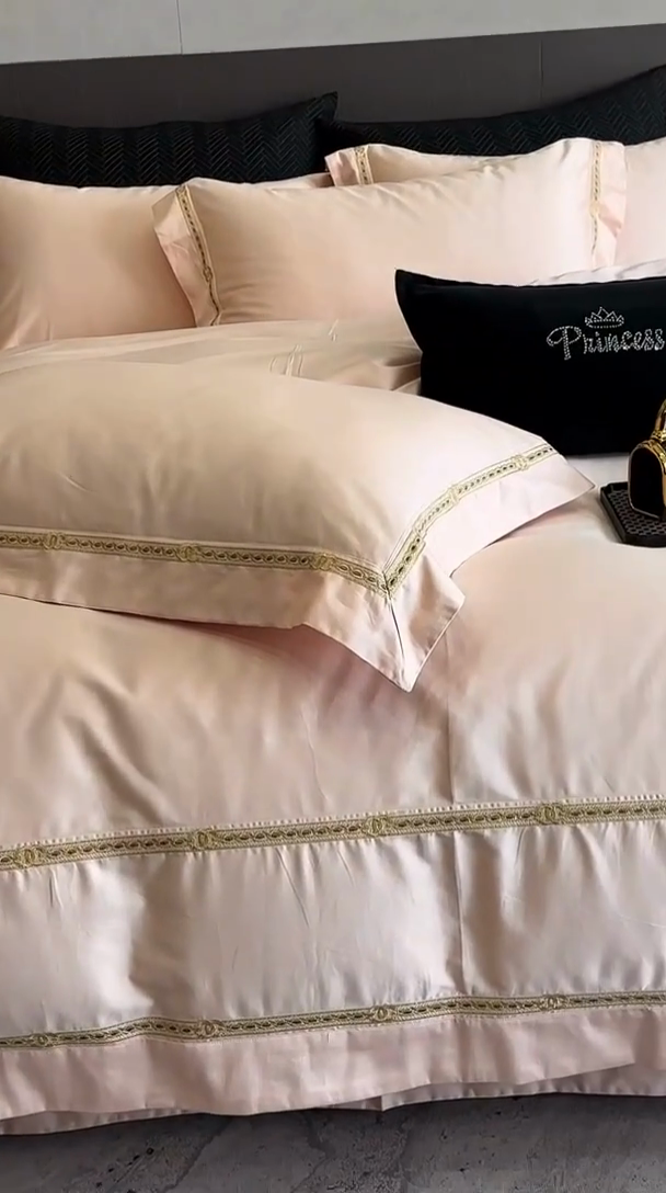 91家纺网 家纺一手货源 找家纺 （总）2025新款全棉长绒棉刺绣四件套-慕研