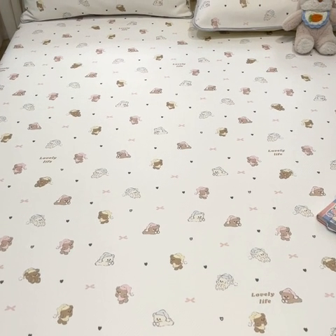 91家纺网 家纺一手货源 找家纺 星座家纺 2025新款斜纹提花凉感丝凉席床单款三件套 游园会