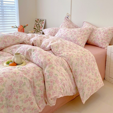 于果 2025新款全棉双层纱四件套第四批 欧若拉