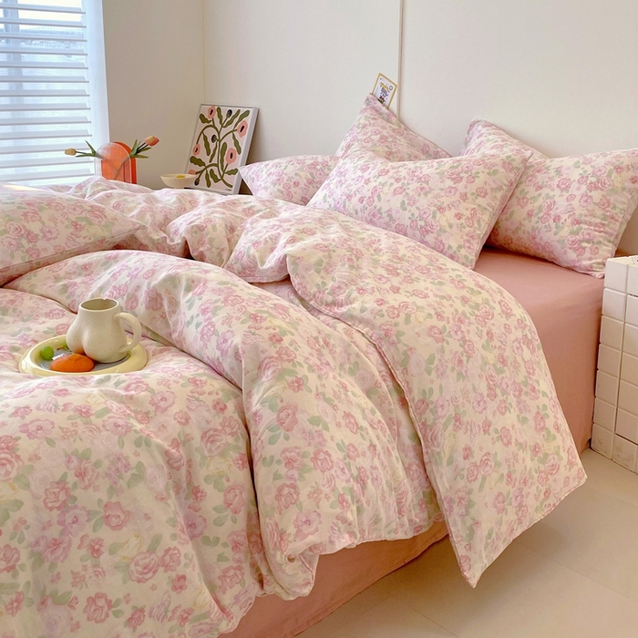 91家纺网 家纺一手货源 找家纺 于果 2025新款全棉双层纱四件套第四批 欧若拉