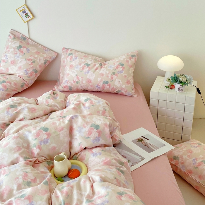 91家纺网 家纺一手货源 找家纺 于果 2025新款全棉双层纱四件套第四批 潮汐月影