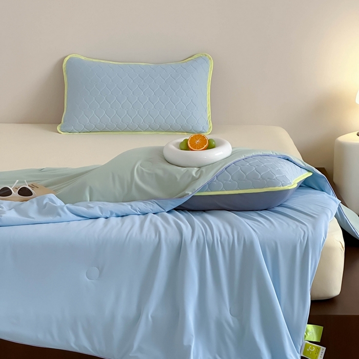 91家纺网 家纺一手货源 找家纺 顾里2025新款冰皮抗菌凉感被 冻海绿果