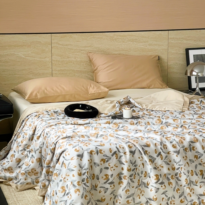 91家纺网 家纺一手货源 找家纺 顾里2025新款天丝莱赛尔夏被 花岛入梦蓝