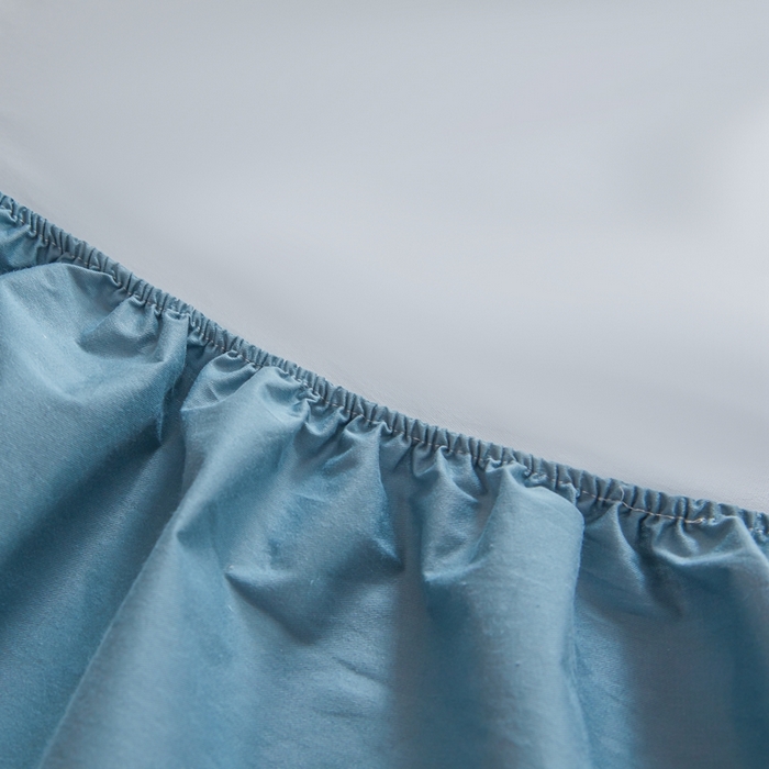 91家纺网 家纺一手货源 找家纺 衿成家纺 2025新款全棉13372喷气防水床笠5面全包防水不渗漏-单床笠 清雅蓝