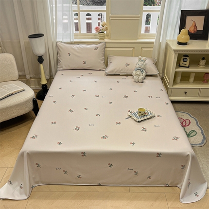 星座家纺 2025新款斜纹提花凉感丝凉席床单款三件套 尤克里里粉