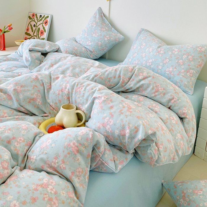 91家纺网 家纺一手货源 找家纺 于果 2025新款全棉双层纱四件套第四批 莉莉周