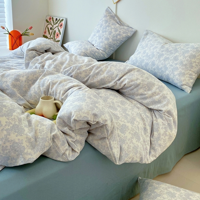 91家纺网 家纺一手货源 找家纺 于果 2025新款全棉双层纱四件套第四批 洛克庄园