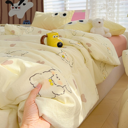 91家纺网 家纺一手货源 找家纺 （总）颜选 2025新款绵柔水洗棉夏凉被-大眼睛