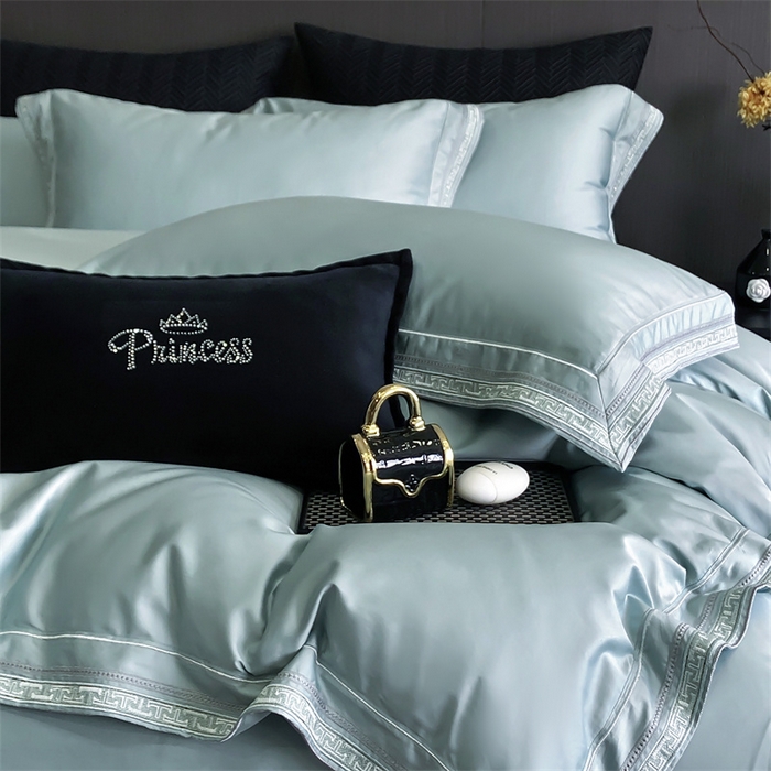 91家纺网 家纺一手货源 找家纺 （总）2025新款全棉长绒棉刺绣四件套-迷宫