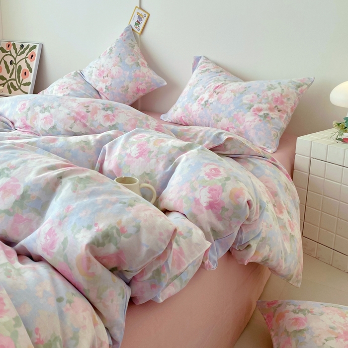 91家纺网 家纺一手货源 找家纺 于果 2025新款全棉双层纱四件套第四批 黎明心境