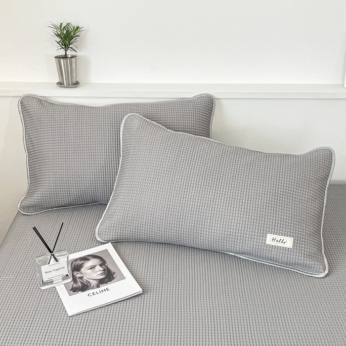 91家纺网 家纺一手货源 找家纺 吉象2025新款A类床笠款软凉席 华夫格高级灰