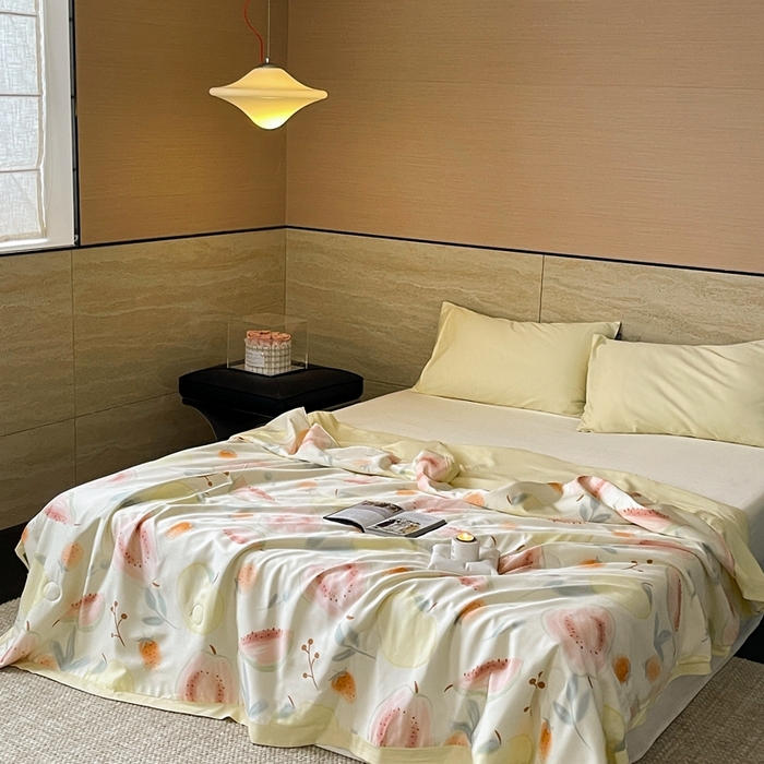 91家纺网 家纺一手货源 找家纺 顾里2025新款天丝莱赛尔夏被 芭乐玉