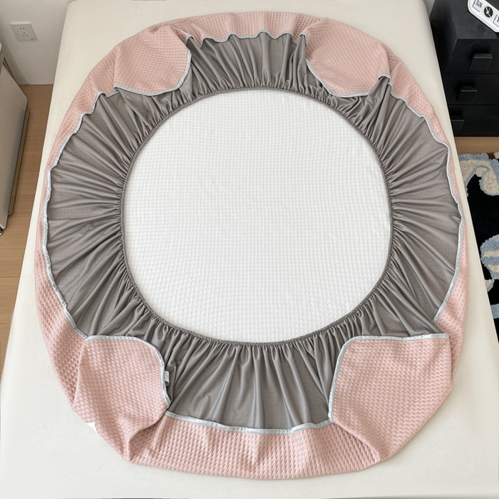 91家纺网 家纺一手货源 找家纺 吉象2025新款A类床笠款软凉席 饼干格藕粉