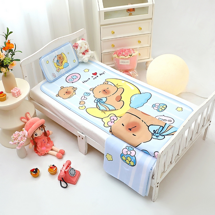 91家纺网 家纺一手货源 找家纺 八零年代 2025新款儿童A类天丝夏被冰爽棉空调被凉感被幼儿园凉席夏被三件套