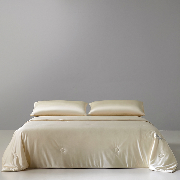 91家纺网 家纺一手货源 找家纺 莱福仕家纺 2025新款A类莹丝流光蚕丝系列夏被 奶酪米