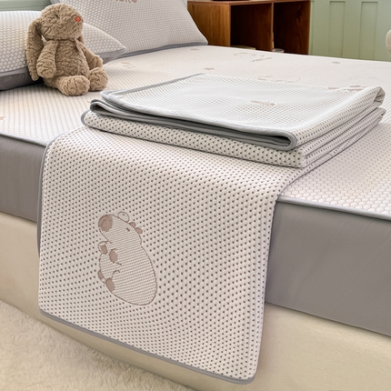 绘萱家居 2025爆款冰凉豆豆凉席夏被四件套三件套床笠款冰丝软席子 卡皮巴拉-咖