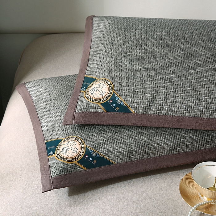 91家纺网 家纺一手货源 找家纺 小牛2025新款PE冷感霸王藤夏凉枕套系列凉枕套凉枕套冰丝枕套藤枕套冰藤枕套冰丝枕套竹枕套凉席枕套豆豆枕 灰色48*74cm【一只】