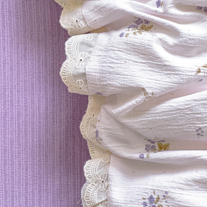 91家纺网 家纺一手货源 找家纺 可思家纺 2025新款法式皱皱纱四件套 铃兰紫