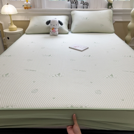 91家纺网 家纺一手货源 找家纺 （总）倾慕家纺 2025年新款PE豆豆提花凉席卡通系列-床笠款