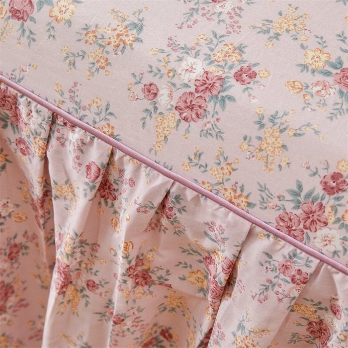 91家纺网 家纺一手货源 找家纺 缦彩 2025新款韩版纯棉床裙四件套 缤纷绮梦