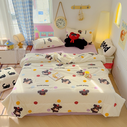 91家纺网 家纺一手货源 找家纺 （总）颜选 2025新款印花棉柔水洗棉夏被四件套