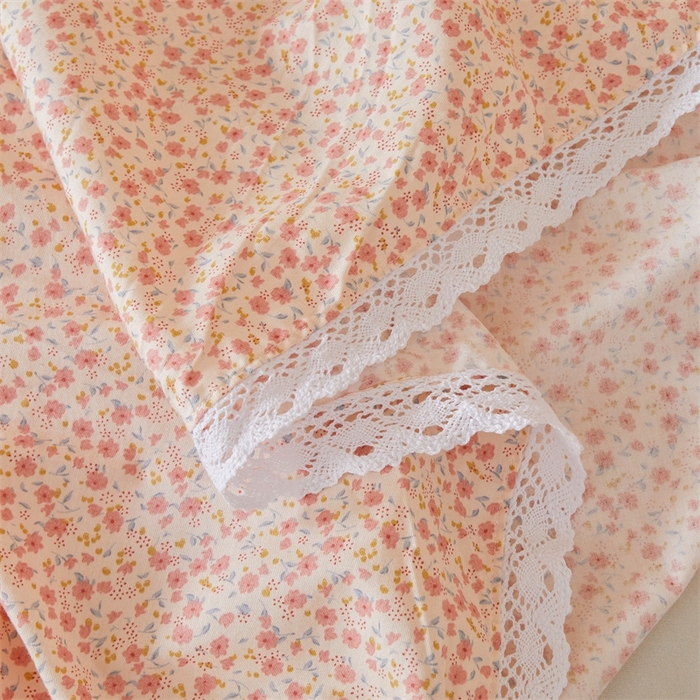 91家纺网 家纺一手货源 找家纺 缦彩 2025新款韩版纯棉床裙四件套 美娜