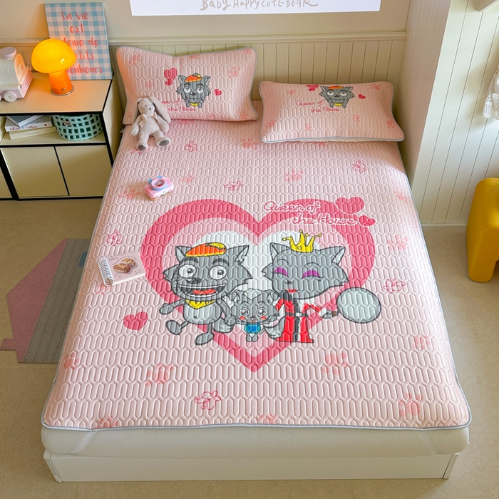 91家纺网 家纺一手货源 找家纺 金爱家 2025新款凉感丝乳胶凉席 乳胶-灰灰家族