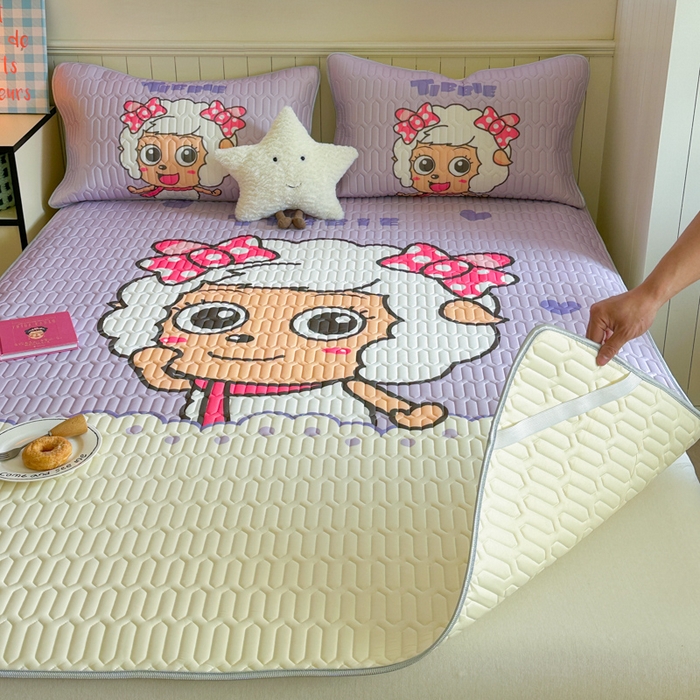 91家纺网 家纺一手货源 找家纺 金爱家 2025新款凉感丝乳胶凉席 乳胶-美羊羊公主