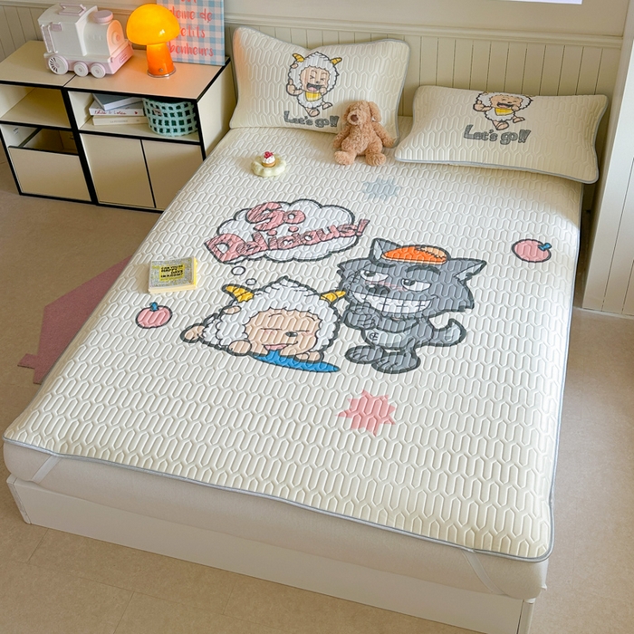 91家纺网 家纺一手货源 找家纺 金爱家 2025新款凉感丝乳胶凉席 乳胶-洋洋得意