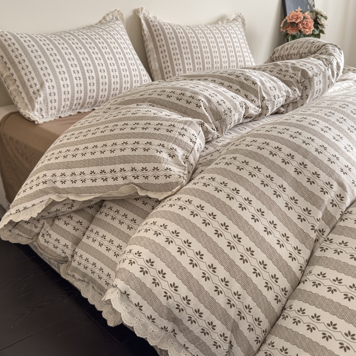 91家纺网 家纺一手货源 找家纺 可思家纺 2025新款法式皱皱纱四件套 罗马假日