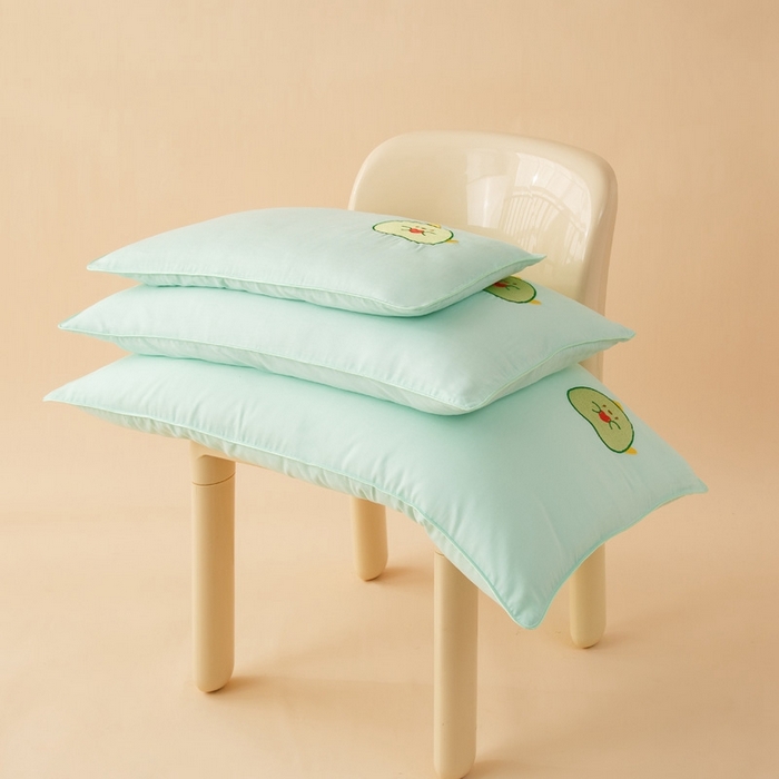 91家纺网 家纺一手货源 找家纺 喜多兔2025新款小轻柔纯棉双层纱枕套枕头 绿色Q恐龙