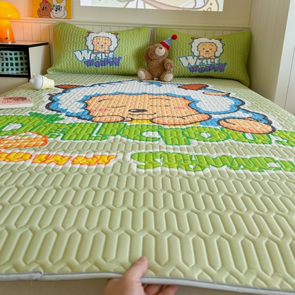 91家纺网 家纺一手货源 找家纺 金爱家 2025新款凉感丝乳胶凉席 乳胶-美梦羊羊