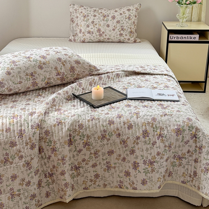 91家纺网 家纺一手货源 找家纺 TT.one 塔塔家居 2025新款全棉双层纱贝壳边夏被系列 床盖·半夏