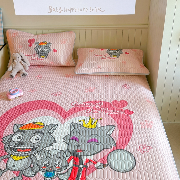 91家纺网 家纺一手货源 找家纺 金爱家 2025新款凉感丝乳胶凉席 乳胶-灰灰家族