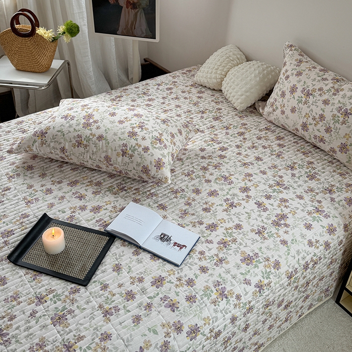 91家纺网 家纺一手货源 找家纺 TT.one 塔塔家居 2025新款全棉双层纱贝壳边夏被系列 床盖·半夏