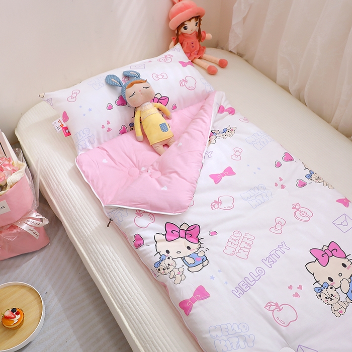 91家纺网 家纺一手货源 找家纺 八零年代 2024新款三丽鸥睡袋儿童一体防踢被 纯棉四季款