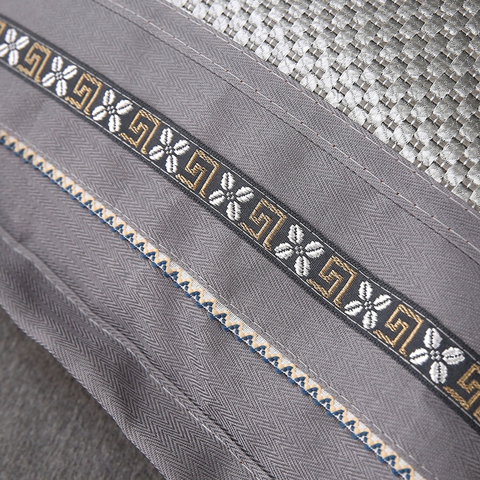 91家纺网 家纺一手货源 找家纺 梦叶草 2025新款全荞麦壳枕头夏季冰丝藤席枕芯冰藤荞麦枕竹面凉席枕头 直角冰藤荞麦枕-银色