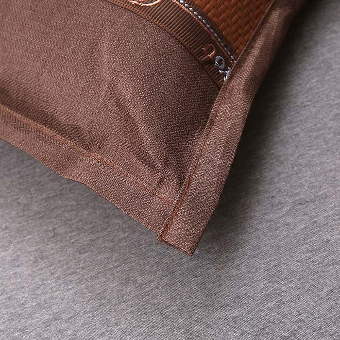 91家纺网 家纺一手货源 找家纺 梦叶草 2025新款全荞麦壳枕头夏季冰丝藤席枕芯冰藤荞麦枕竹面凉席枕头 直角PU冰藤荞麦枕-咖色